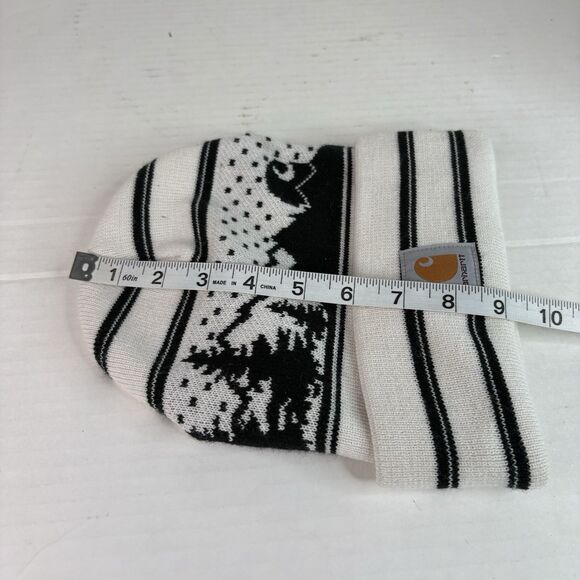 Carhartt Cuffed Winter Hat Beanie, Landscape Design, Logo, White And Black, OSFA - Picture 8 of 8